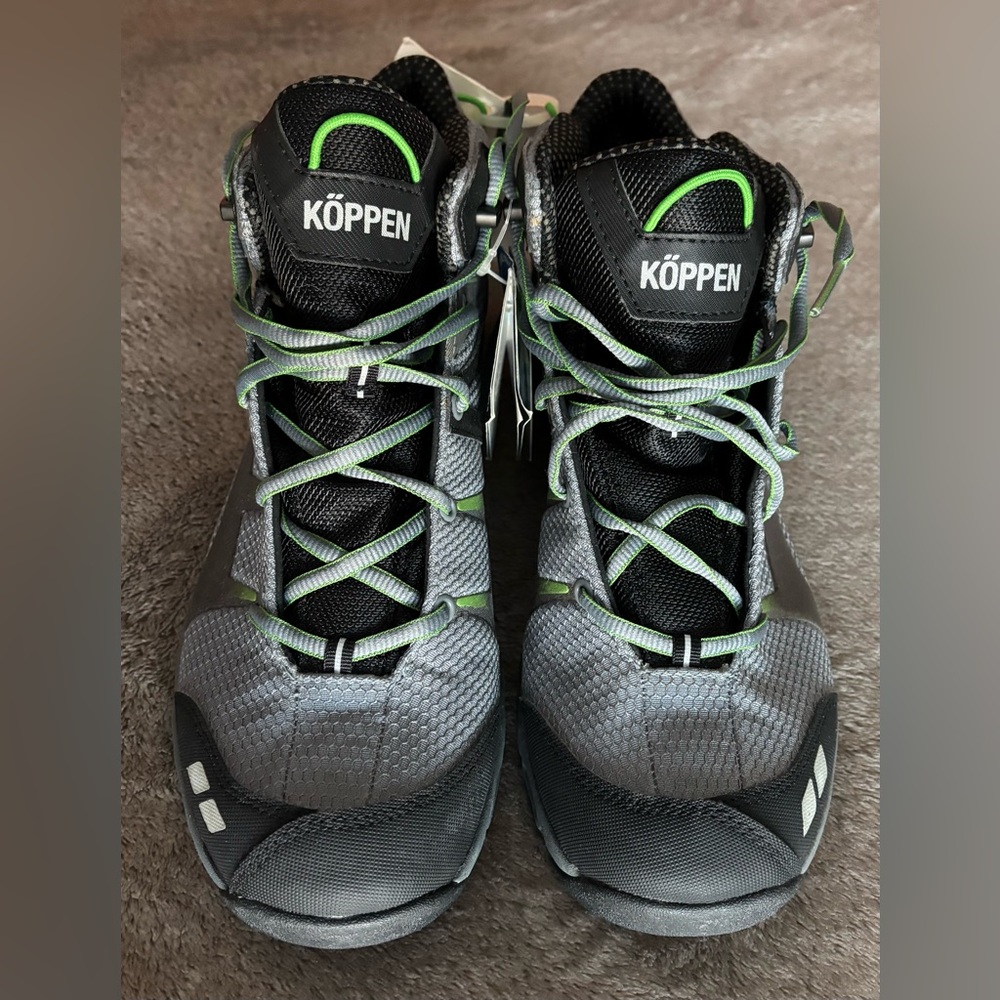NWT KÖPPEN Black, Gray and Green Hiking Shoes Size 11